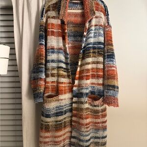 Striped Multicolor Knit Cardigan
